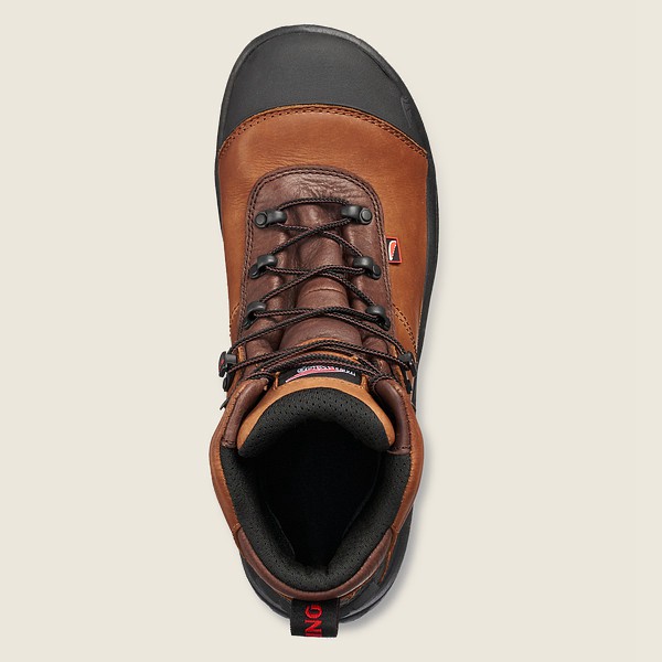 Red Wing Safety Bot Erkek - Crv™ - 6-Inch Waterproof Toe - Kahverengi/Siyah - 28FXGZOVB